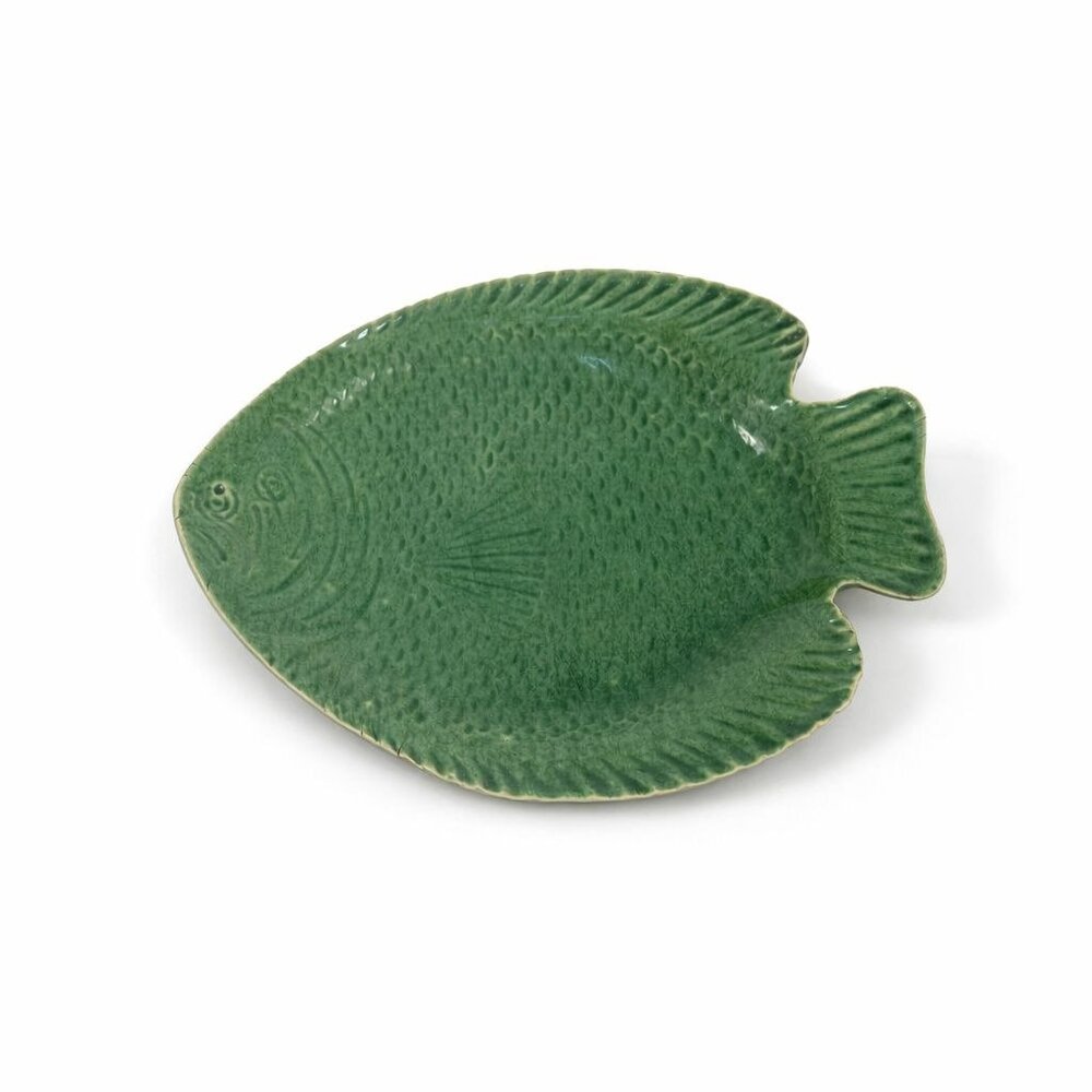 Pottery Fish Platter Plate French Style Majolica Vintage Gallery Wall Serving Pi